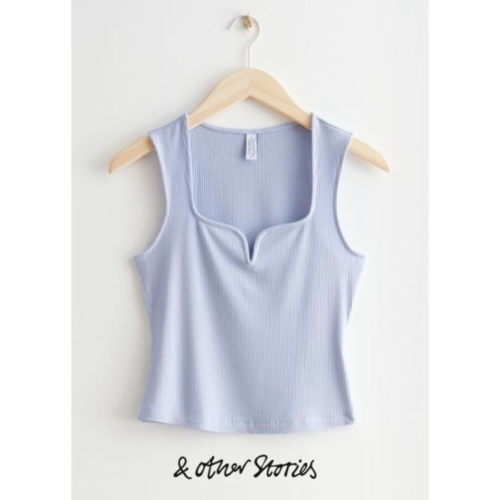 & Other Stories Sweetheart Ribbed Cropped Tank